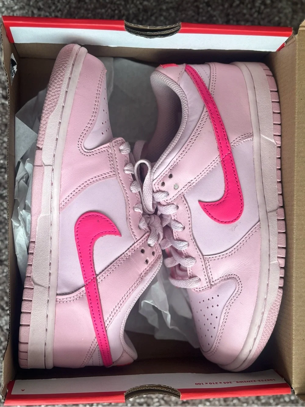 Nike Pink Low-Top Sneakers with Bright Pink Swoosh
